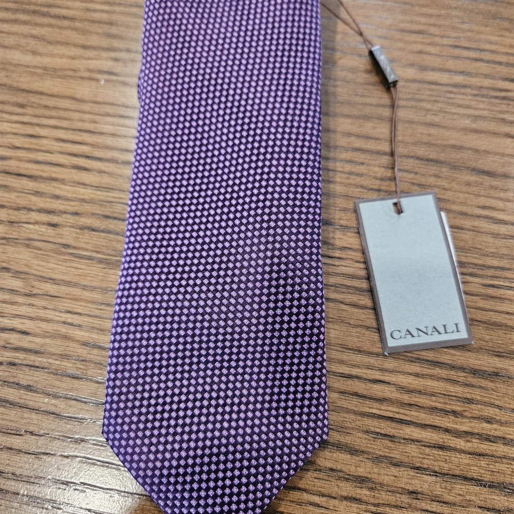 Canali Purple Silk Micro-Pattern Tie